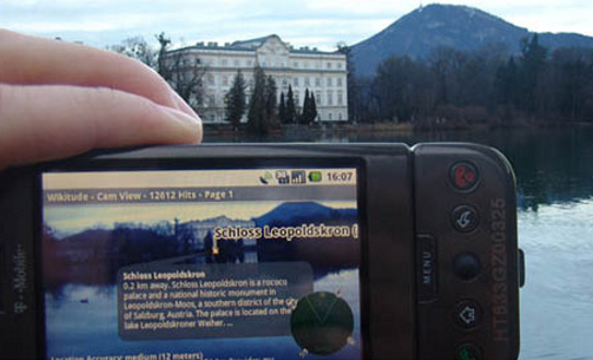 Augmented reality with overlay of historical building information, screenshot: guardian.co