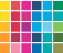 Extract from the Eurocolor scale, with the mixture of screened primary colors