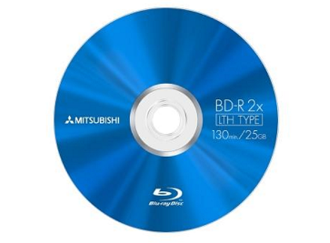 Blu-Ray disc BD-R with 25 GB, Photo: Mitsubishi