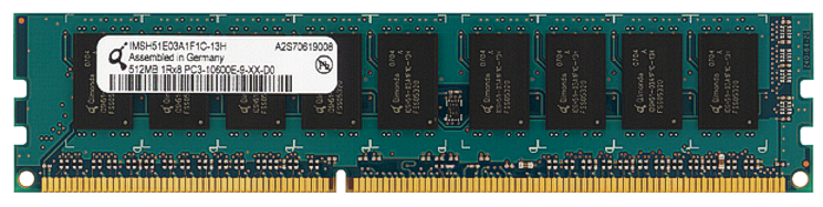 DDR3 DIMM with 512 MB, photo: Qimonda