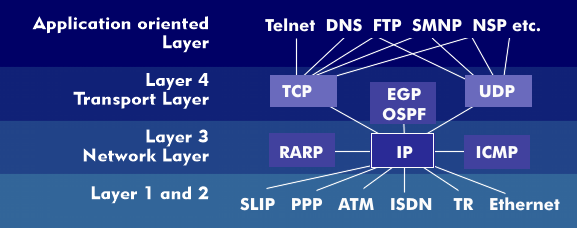 The IP protocol and associated protocol connections