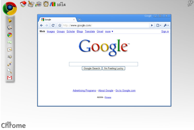 Desktop von Chrome OS, Screenshot: Google