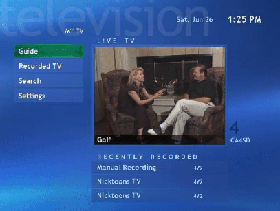 Fernsehprogrammauswahl und -aufzeichnung im Media Center Edition von Windows XP, englische Version