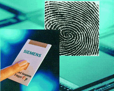 FingerTip-Sensor auf einer Smartcard, Foto: Siemens