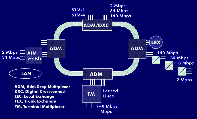 Grundstruktur eines SDH-Netzes