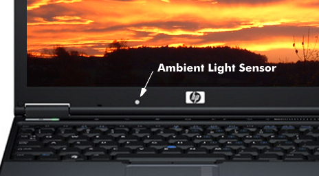 HP-Notebook mit Ambient Light Sensor (ALS)