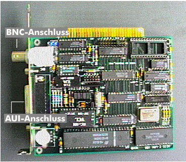 Historische Ethernet-Adapterkarte aus den 80er Jahren