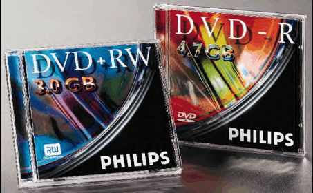 Jewel boxes of DVD-R and DVD-RW, photo: Philips