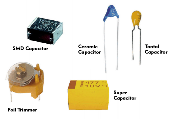 Capacitors in different designs
