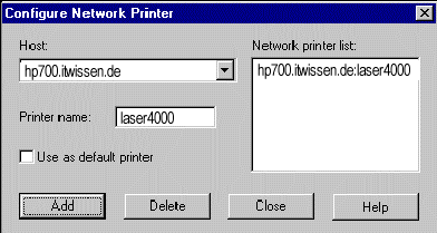 Konfiguration von Netzwerkdruckern mit dem LPR-Protocol