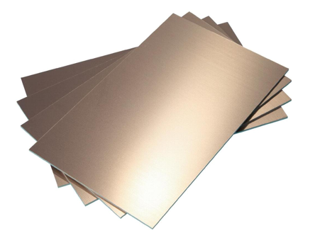Copper-laminated base material for printed circuit boards, photo: conrad