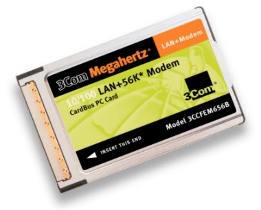 LAN- und 56-k-Modem als PC-Card, Foto: 3COM