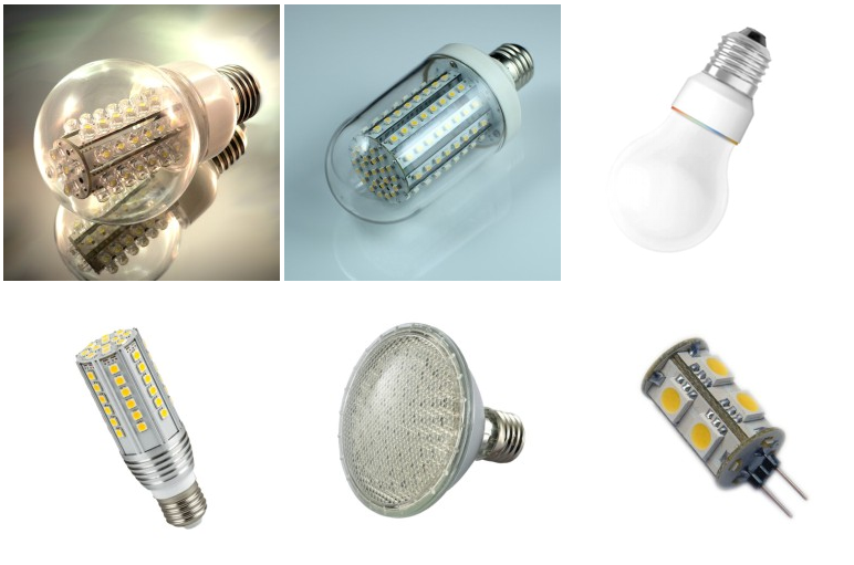 LED-Lampen in Glühlampenform und als Strahler mit E27- und G4-Sockel, Fotos: ledlager.de