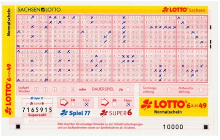 Lottoschein mit Markierungen; Foto: lotto.de
