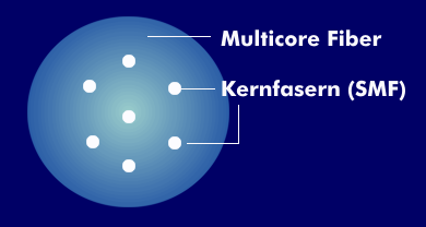 Multicore Fiber (MCF) mit mehreren Kernfasern