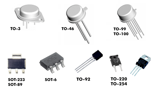 Transistor packages in TO and SOT design