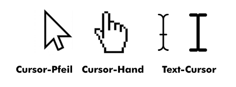 Verschiedene Cursor-Symbole