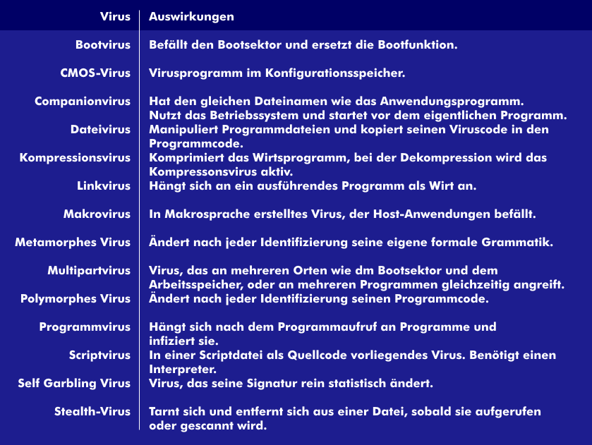Types of viruses and their impact