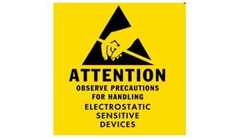 Warnzeichen für Electrostatic Sensitive Devices (ESD)