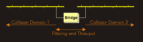 Two collision domains separated by a bridge